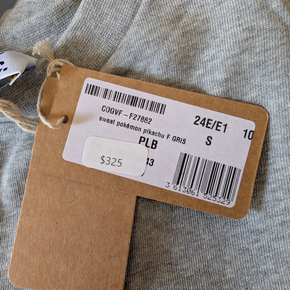 NWT A.P.C. Gray Crewneck Sweater with Pikachu Design - Picture 6 of 7